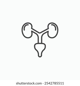 Ícone de urologia em delineado fino.