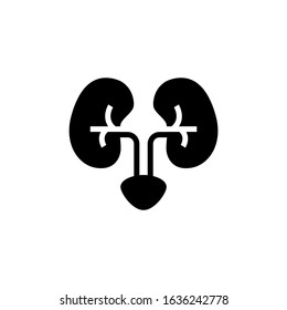 Urology icon vector in black flat shape design isolated on white background, Vector icon eps 10