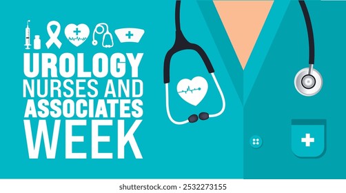 Urology Nurses and Associates Week background or banner design template is observed every year in November. Holiday concept. Template for card, poster, placard, template.