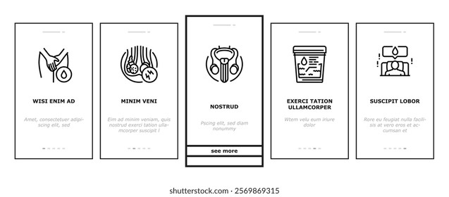 urology prostate urinary kidney onboarding mobile vector bladder human, men cancer, urologist renal, tract stone, cystitis doctor, nephrology urology prostate urinary kidney illustrations