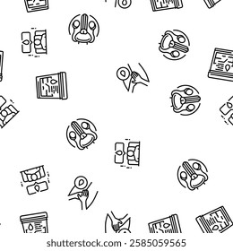 urology prostate urinary kidney vector seamless pattern thin line illustration