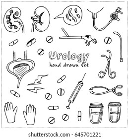 urology set Vector isolated Illustration on white background for menus, recipes and packages product