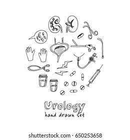 urology set Vector isolated Illustration on white background for menus, recipes and packages product 