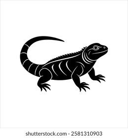 uromastyx lizard animal silhouette design on isolated