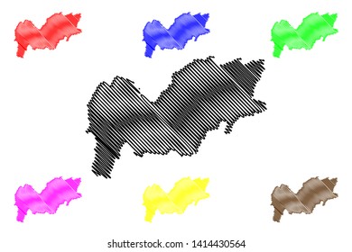 Urozgan Province (Islamic Republic of Afghanistan, Provinces of Afghanistan) map vector illustration, scribble sketch Uruzgan or Oruzgan map