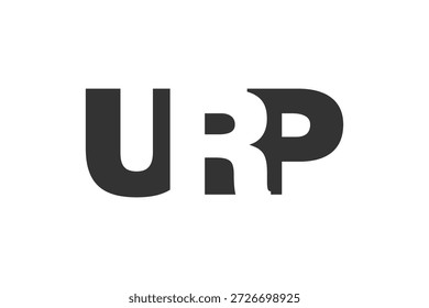 Diseño de logo URP. Letra inicial Estilo de letra en negrita URP para startups tecnológicas, consultoría, marca corporativa. Nombre creativo de la empresa, titulares de la tipografía, identidad, logotipo de moda. Ilustración vectorial.