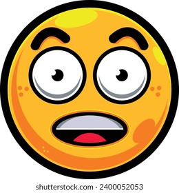 urprised emoji face vector yellow 