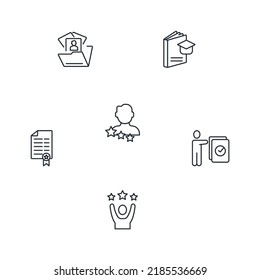urriculum Vitae conjunto de iconos . urriculum Vitae pack símbolos vectores para web infográfica