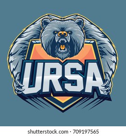 Vector del logotipo de la mascota URSA Bear 