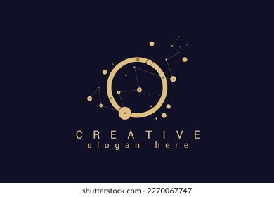 Ursa Major constellation abstract illustration vector logo design in circle