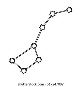 Ursa Major icon in outline style isolated on white background. Space symbol stock vector illustration.