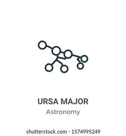 Ursa major outline vector icon. Thin line black ursa major icon, flat vector simple element illustration from editable astronomy concept isolated on white background