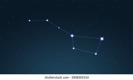 Ursa Major star constellation background, great bear, Interstellar outer space, science, Vector Illustration. Perfect for Wallpaper, desktop, web, print, textile, presentation, flyer, brochure, banner