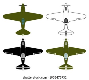 URSS famous jetfighter in top view