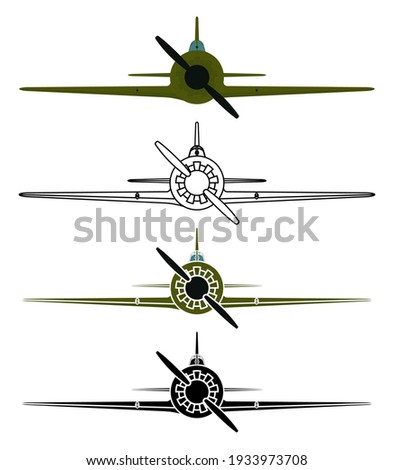 URSS WWII jetfighter in front view