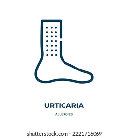 Urticaria icon. Linear vector illustration from allergies collection. Outline urticaria icon vector. Thin line symbol for use on web and mobile apps, logo, print media.