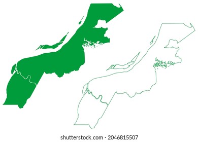 Urucurituba municipality (Amazonas state, Municipalities of Brazil, Federative Republic of Brazil) map vector illustration, scribble sketch Urucurituba map