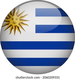 Uruguay 3D Rounded Country Flag Icon