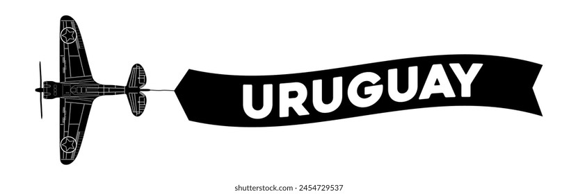 Anuncio publicitario de Uruguay está unido al avión