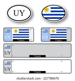 uruguay auto set against white background, abstract vector art illustration, image contains transparency