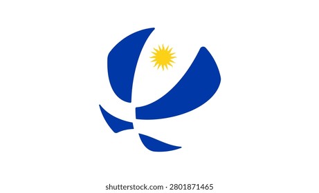 Uruguay basketball flag, color vector illustration