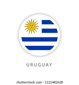 Uruguay Button Flag Vector Template Design Illustrator