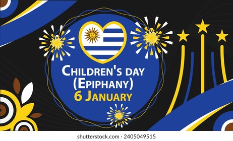 Uruguay Children's Day vector banner design. Happy Epiphany Uruguay modern minimal graphic poster illustration.