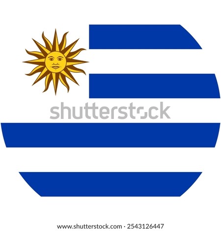 Uruguay Circle Flag, Circle Flag of Uruguay, Vector Images