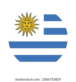 Uruguay 
Circular Waving Circle Flag Icon Symbol Nation Country World