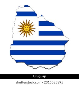 Uruguay-Land - Flag-Karte