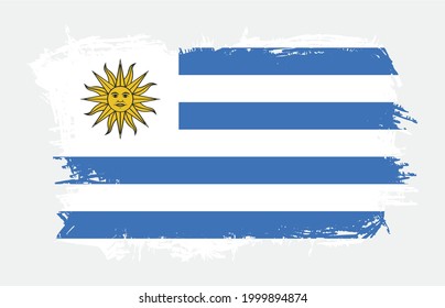 Ilustración de vectores sin salpicaduras de bandera uruguaya