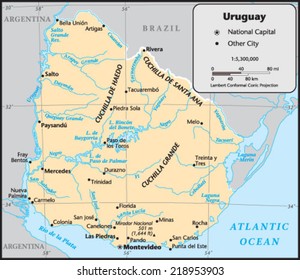 Uruguay Country Map