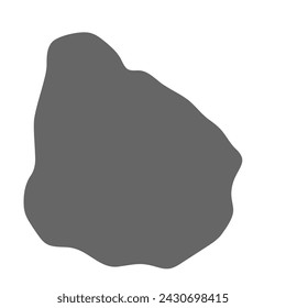 Uruguay country simplified map. Grey stylish smooth map. Vector icons isolated on white background.