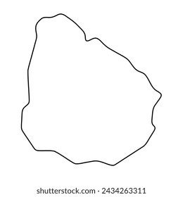 Uruguay Land vereinfachte Karte. Dünne schwarze Kontur. Einfaches Vektorsymbol