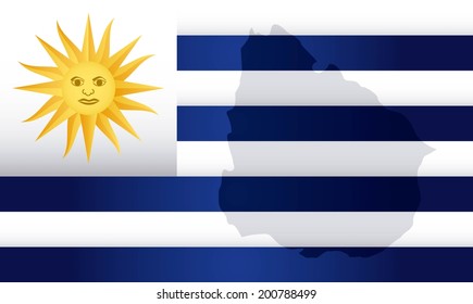 Uruguay design over white background, vector illustration