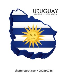 Uruguay design over white background, vector illustration