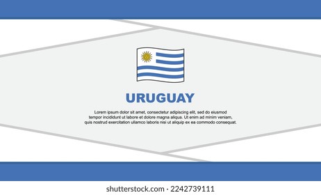 Plantilla de diseño de fondo de resumen de bandera uruguaya. Ilustración del vector de caricaturas del Día de la Independencia de Uruguay. Vector Uruguay