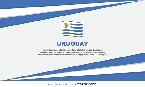 Plantilla de diseño de fondo de resumen de bandera uruguaya. Ilustración del vector de caricaturas del Día de la Independencia de Uruguay. Diseño de Uruguay