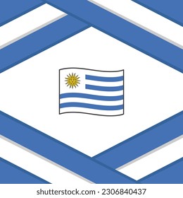 Plantilla de diseño de fondo de resumen de bandera uruguaya. Afiche del Día de la Independencia de Uruguay en las redes sociales. Plantilla Uruguay