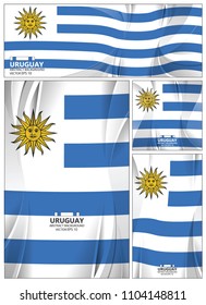 Uruguay flag abstract colors background. Collection banner design. brochure vector illustration.