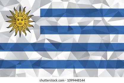 Uruguay flag. Abstract Polygon Geometric Shape Background. Vector illustration eps10.