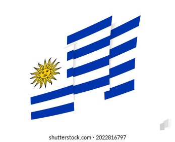 Uruguay Flagge in einem abstrakten riss Design. Modernes Design der Uruguay-Flagge. Vektorsymbol.