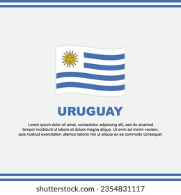 Plantilla de diseño de fondo de bandera uruguaya. Afiche del Día de la Independencia de Uruguay en las redes sociales. Diseño de Uruguay