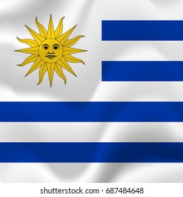 Uruguay flag background. Vector illustration.