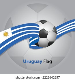 Uruguay Flag with Ball Vector