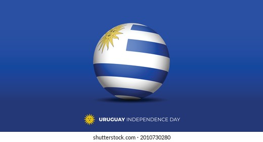 Uruguay flag ball vector illustration for Uruguay national day design.