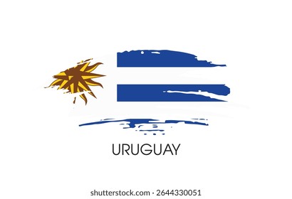 Bandeira do Uruguai Banner fundo Ilustração do vetor design independência dia banner design 
