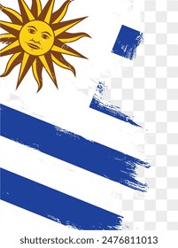 Uruguay flag brush paint textured isolated  on png or transparent background. vector illustration 