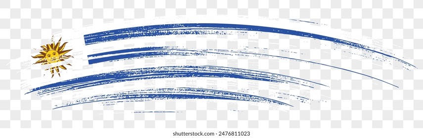 Uruguay flag brush paint textured isolated  on png or transparent background. vector illustration 