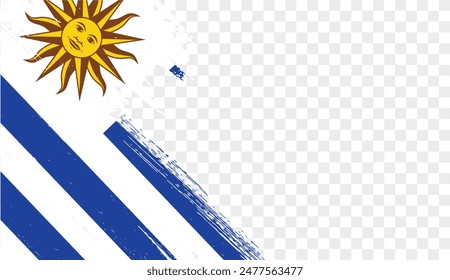 Uruguay flag brush paint textured isolated  on png or transparent background. vector illustration 